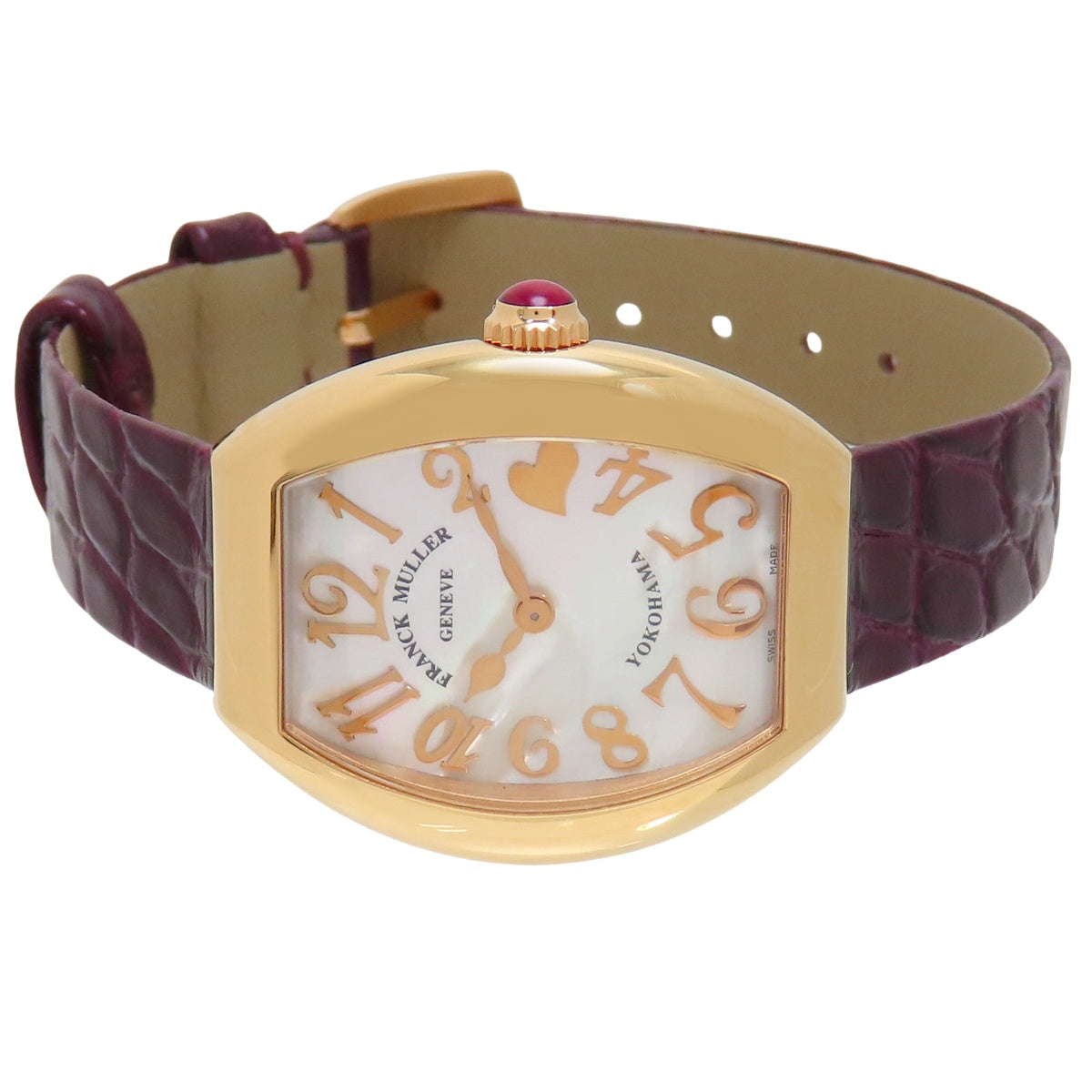 ハートトゥハート 5002SQZ C3H Y MOP YG/革 ホワイト クオーツ レディース