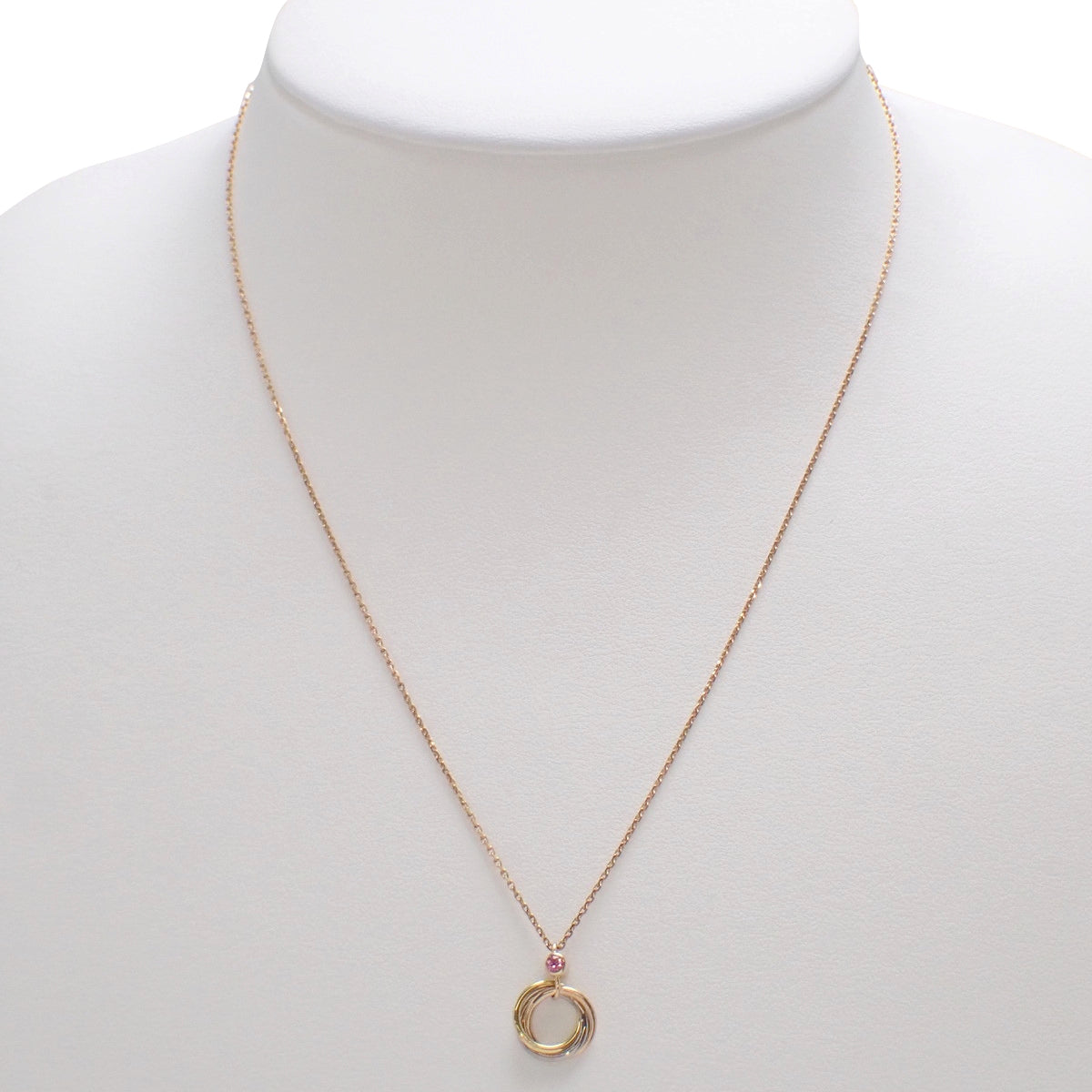 Baby Trinity Necklace Pink Sapphire K18YG WG PG 3.0g