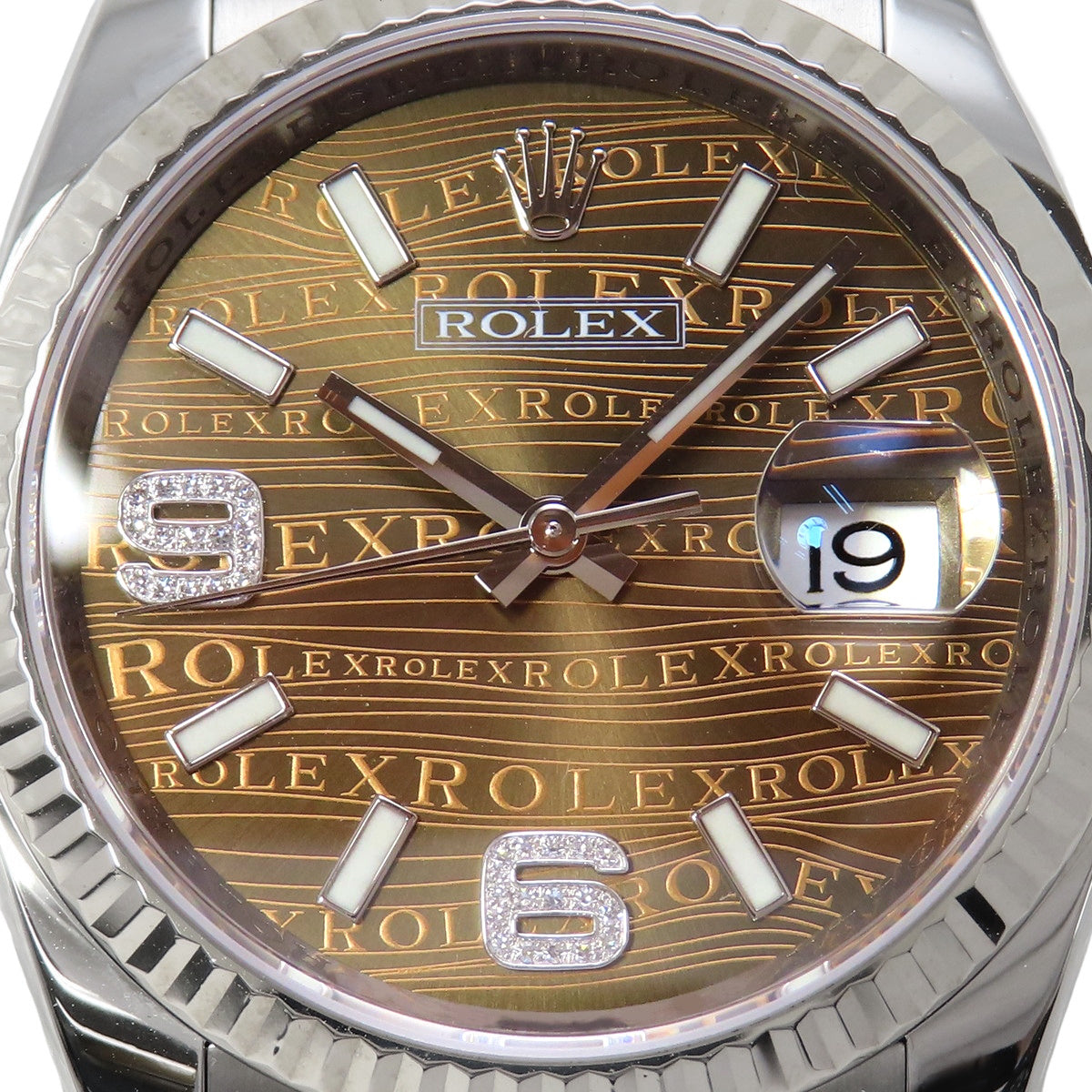 デイトジャスト 116234 WG/SS ウエーブ文字盤 6.9ダイヤ 自動巻き メンズ