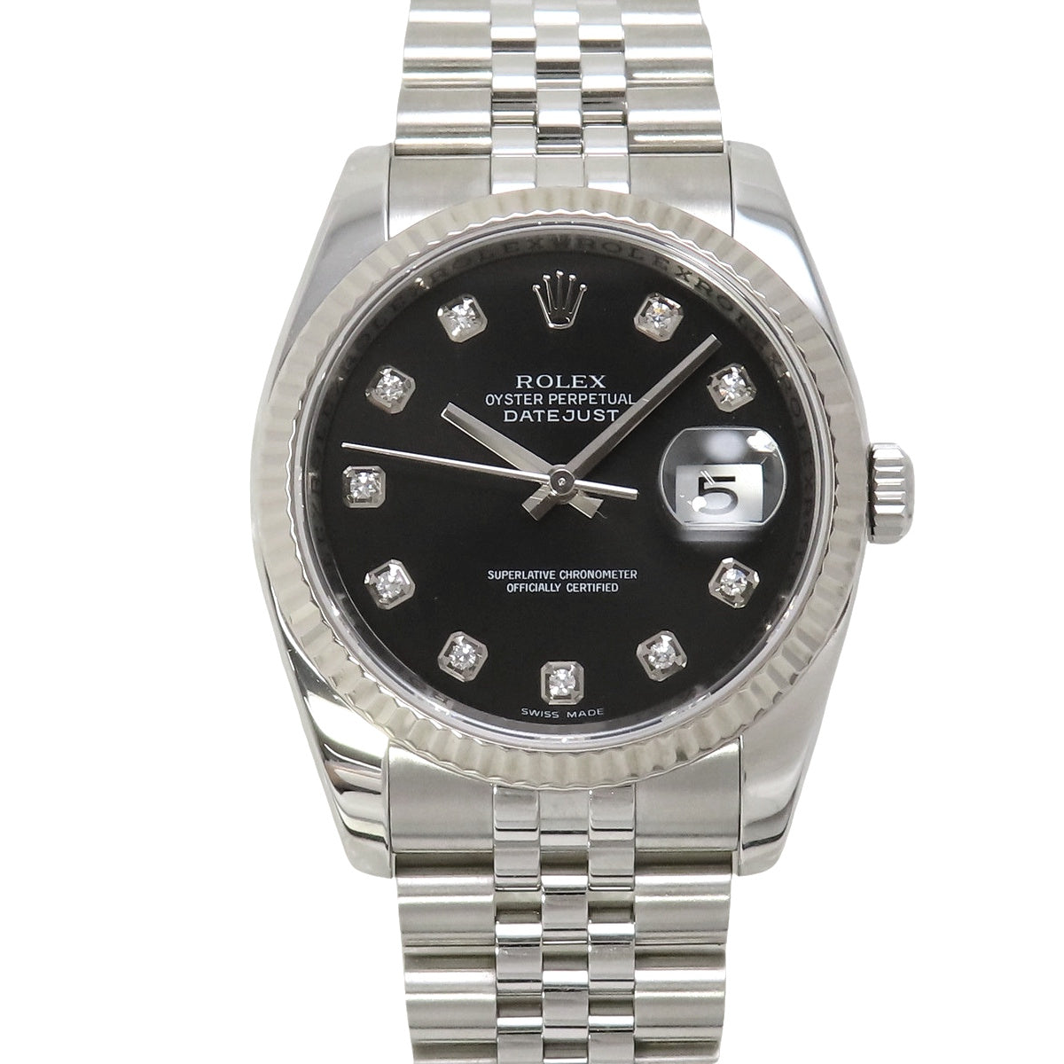 デイトジャスト 116234G WG/SS ランダム番 10Ｐダイヤ 自動巻き メンズ