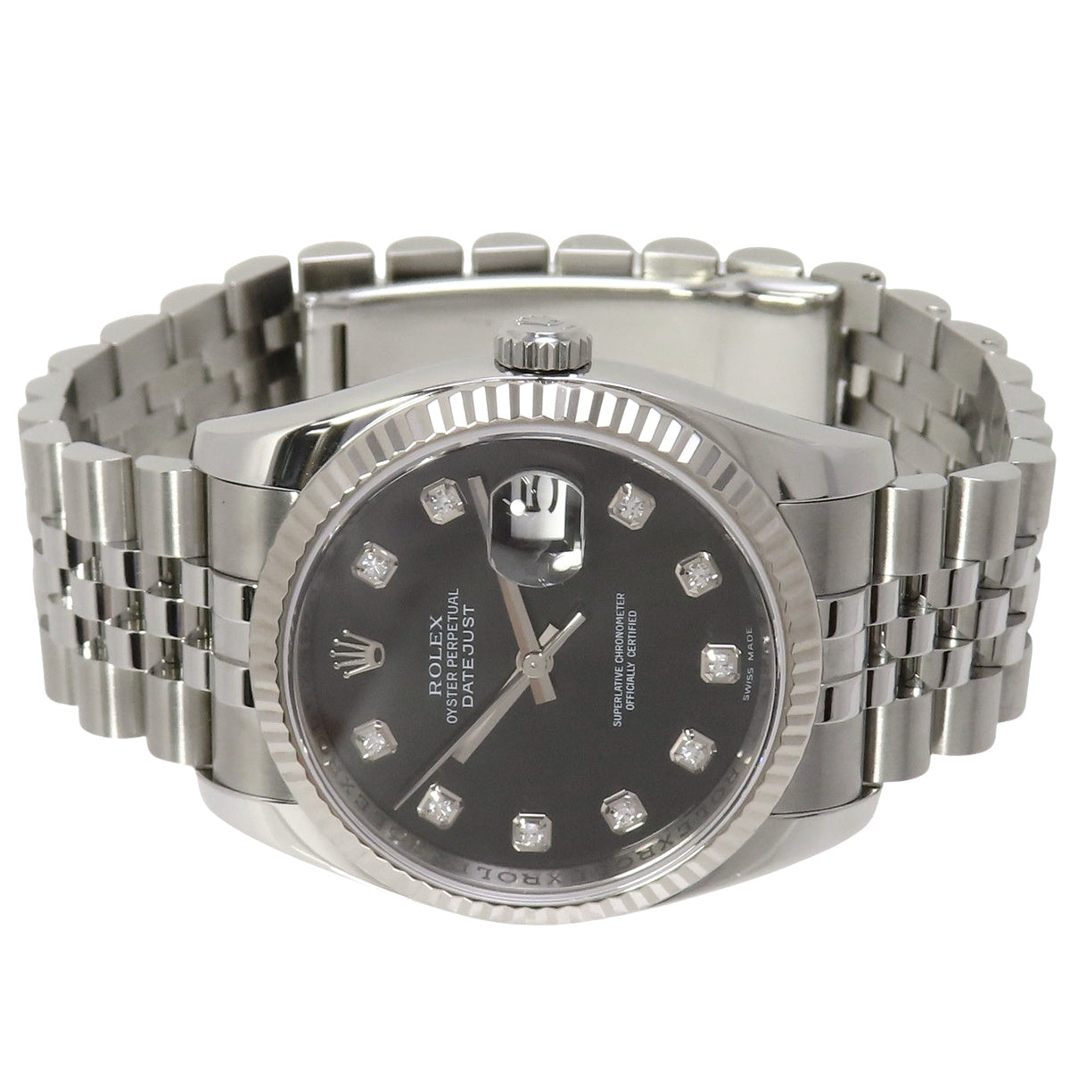 デイトジャスト 116234G WG/SS ランダム番 10Ｐダイヤ 自動巻き メンズ