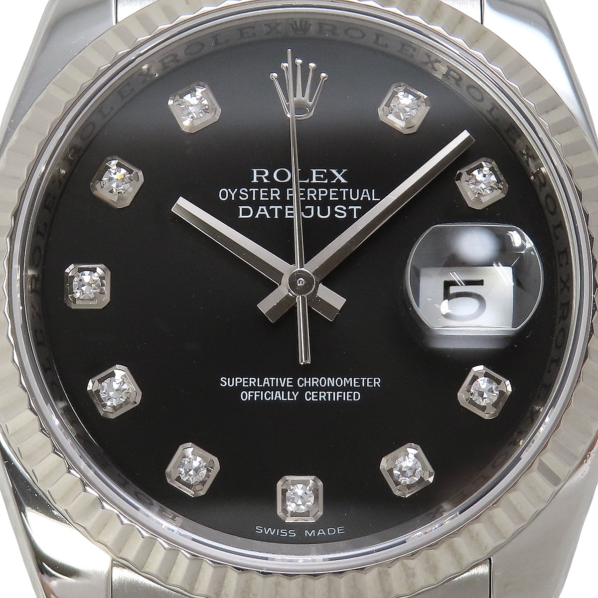 デイトジャスト 116234G WG/SS ランダム番 10Ｐダイヤ 自動巻き メンズ