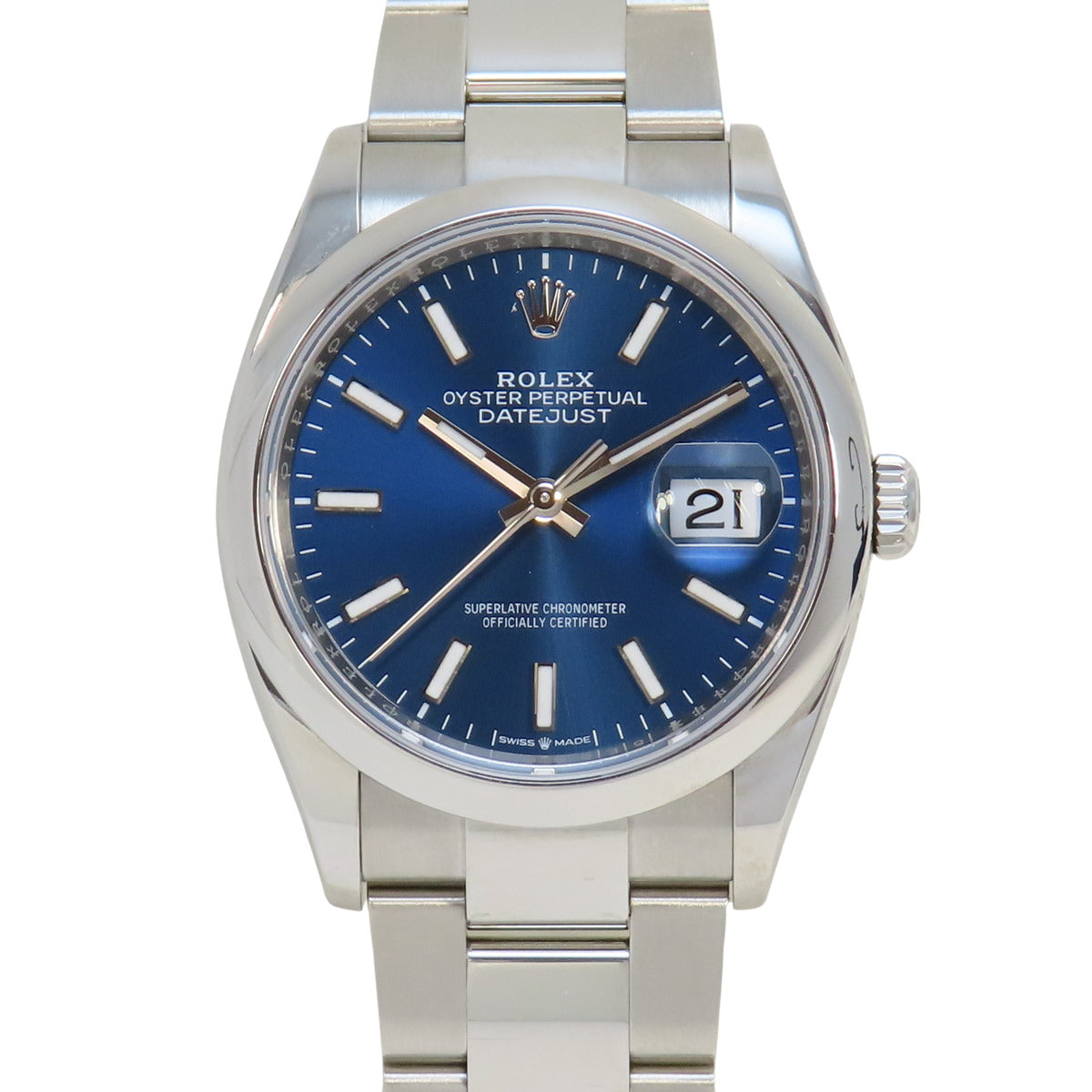 デイトジャスト36 126200 SS ランダム番 ブルー 自動巻き メンズ