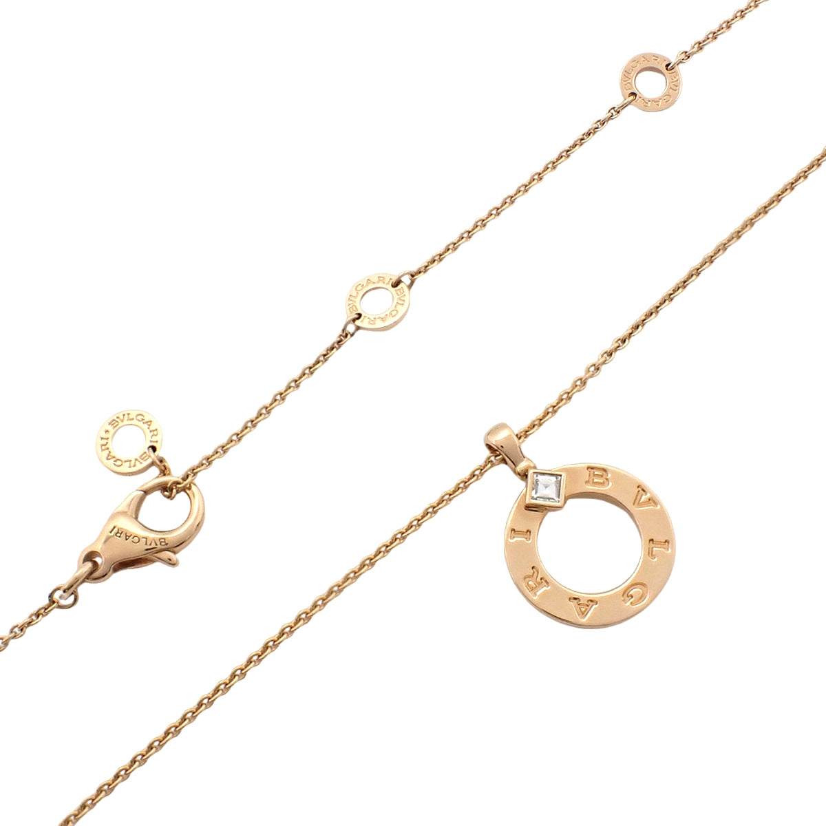 宝格丽 (Bvlgari) 玫瑰金钻石项链，18K 金，9.2 克