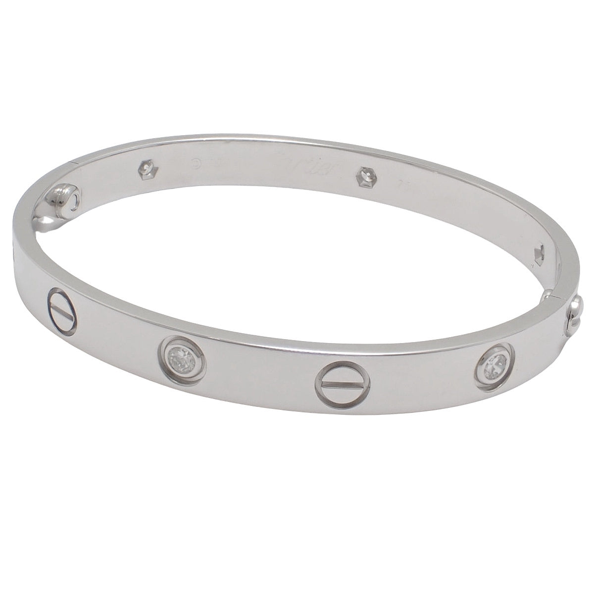 Love ブレスレット ダイヤモンド6石 ダイヤモンド ホワイトゴールド K18WG 29.3g