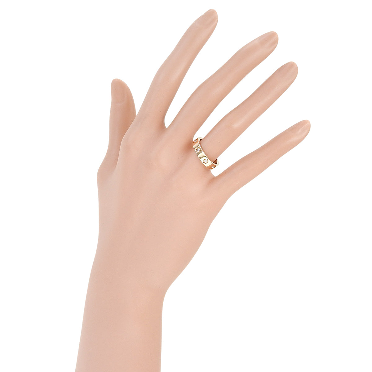 LOVE ring, small model, diamonds, pink gold, 18K, size 50, 4.1g