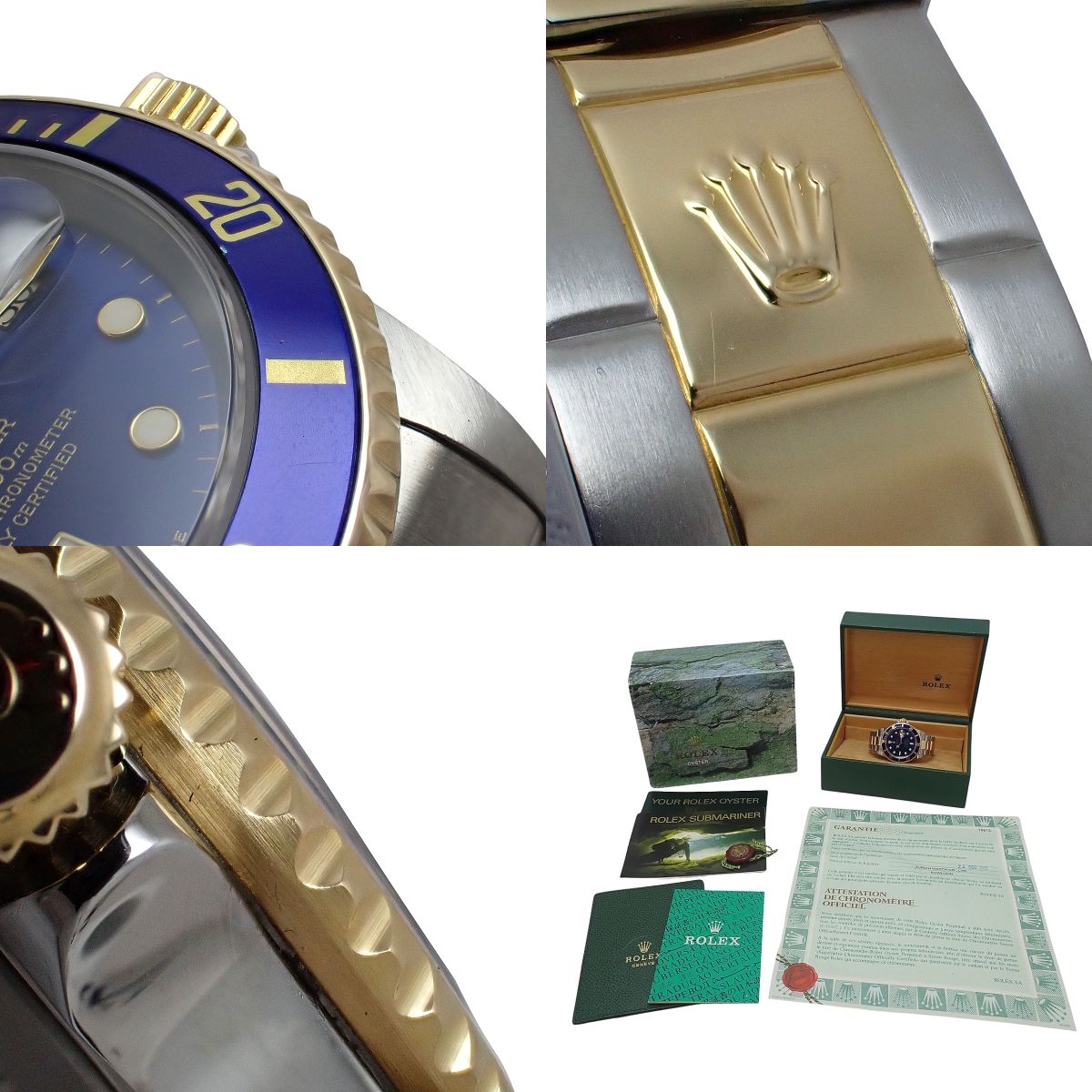 Submariner Date 16613 YG/SS Y-serial Blue Automatic Men's