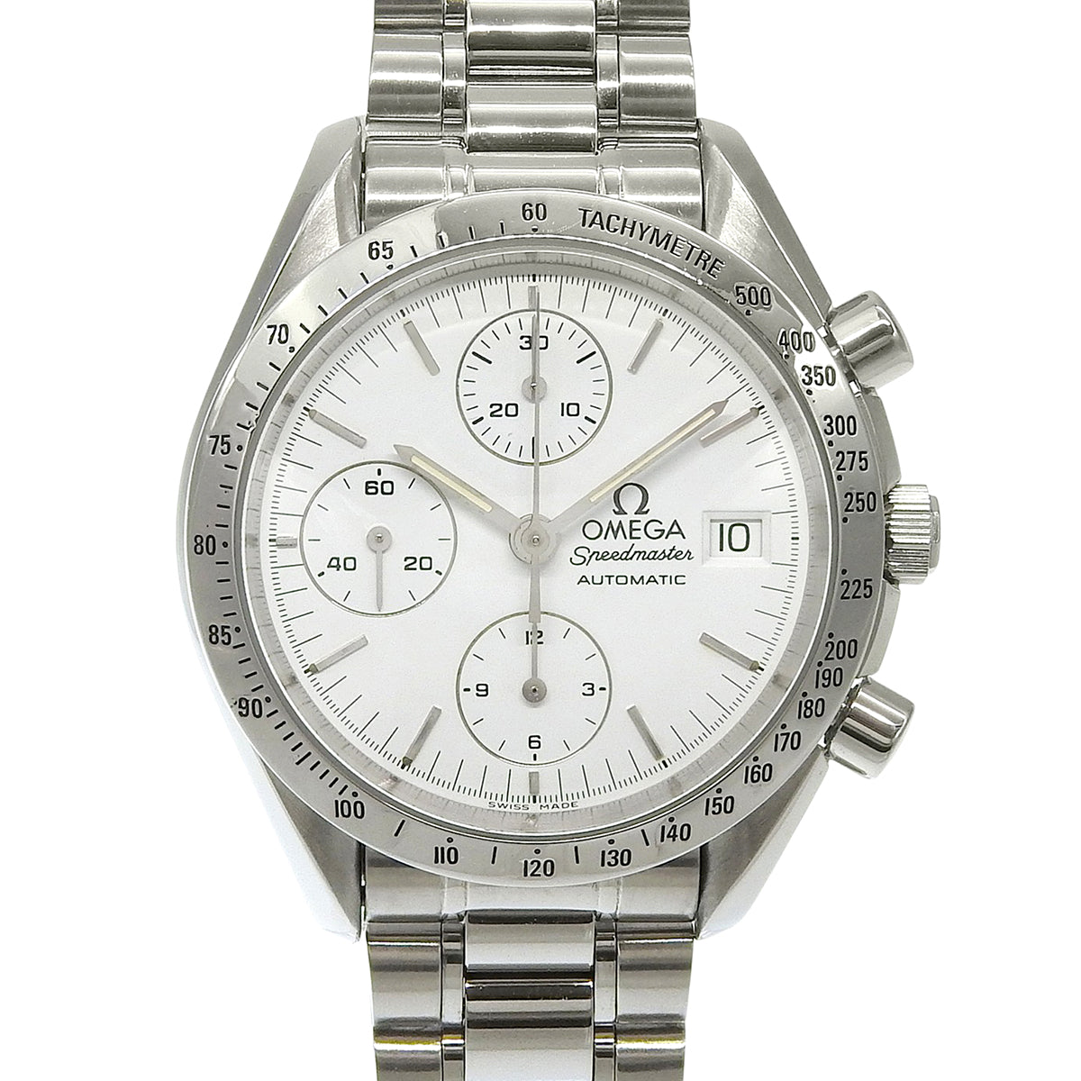 スピードマスター デイト 3511.20 SS ホワイト 自動巻き メンズ