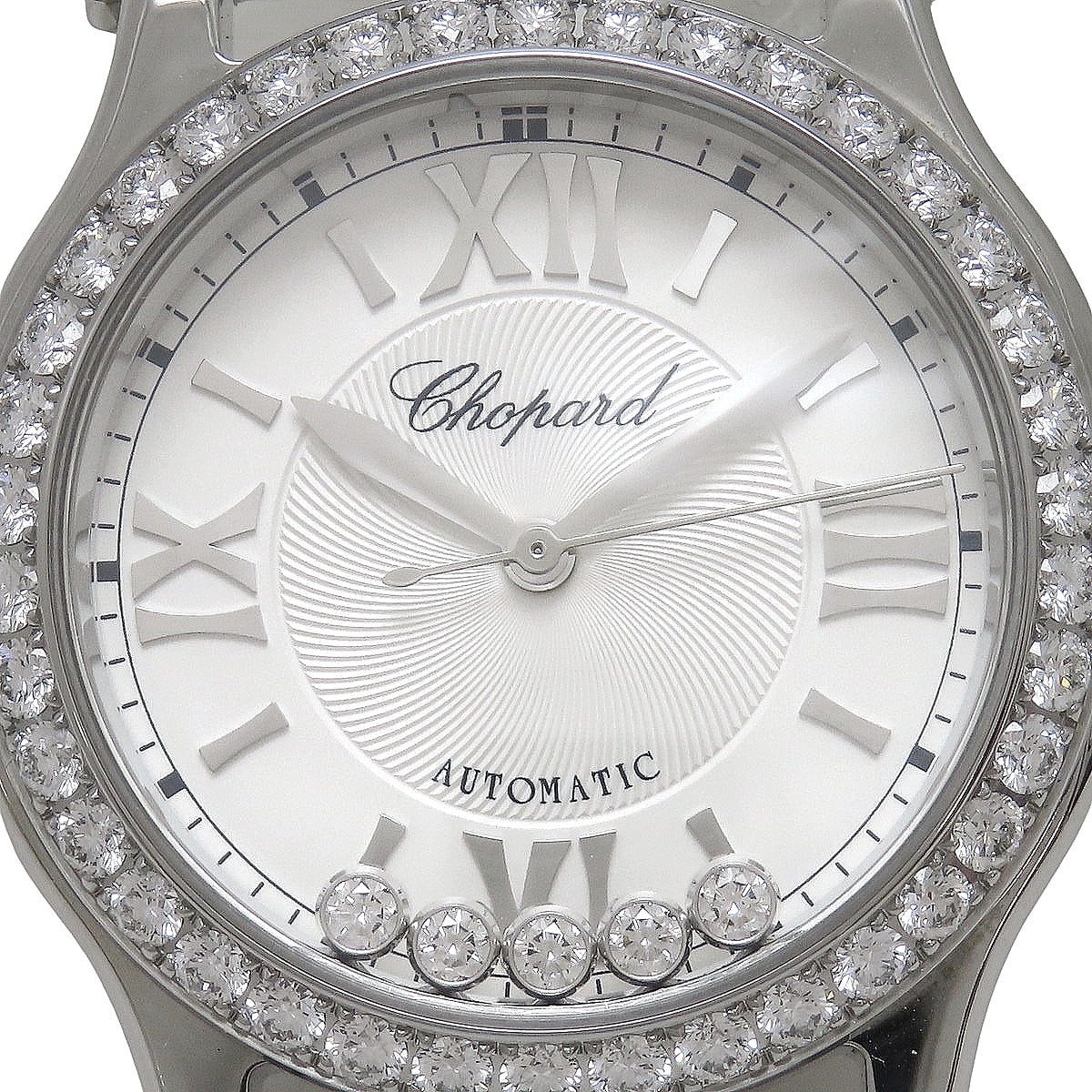 Happy Sport 278573-3003 SS/Leather Bezel Diamond Diamond Index 5PD Automatic Ladies