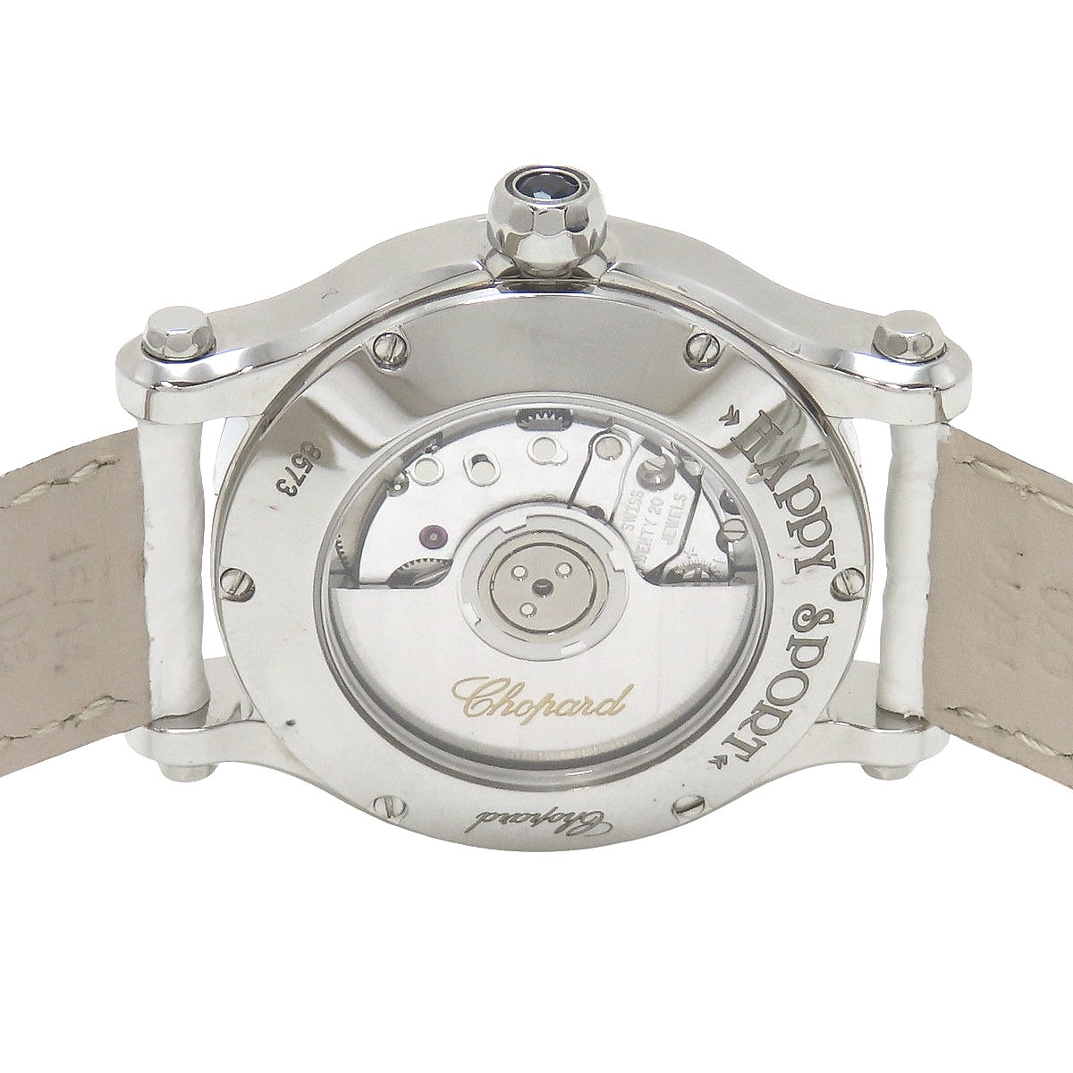 Happy Sport 278573-3003 SS/Leather Bezel Diamond Diamond Index 5PD Automatic Ladies