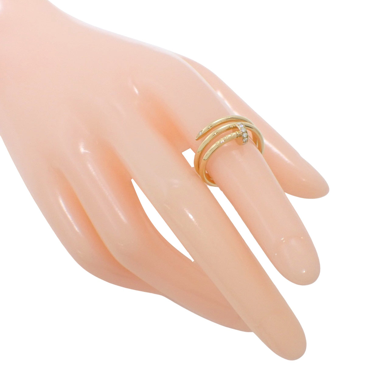 ジュスト アン クル リング ダブル ダイヤモンド イエローゴールド K18YG 52 5.3g アクセサリー ジュエリー