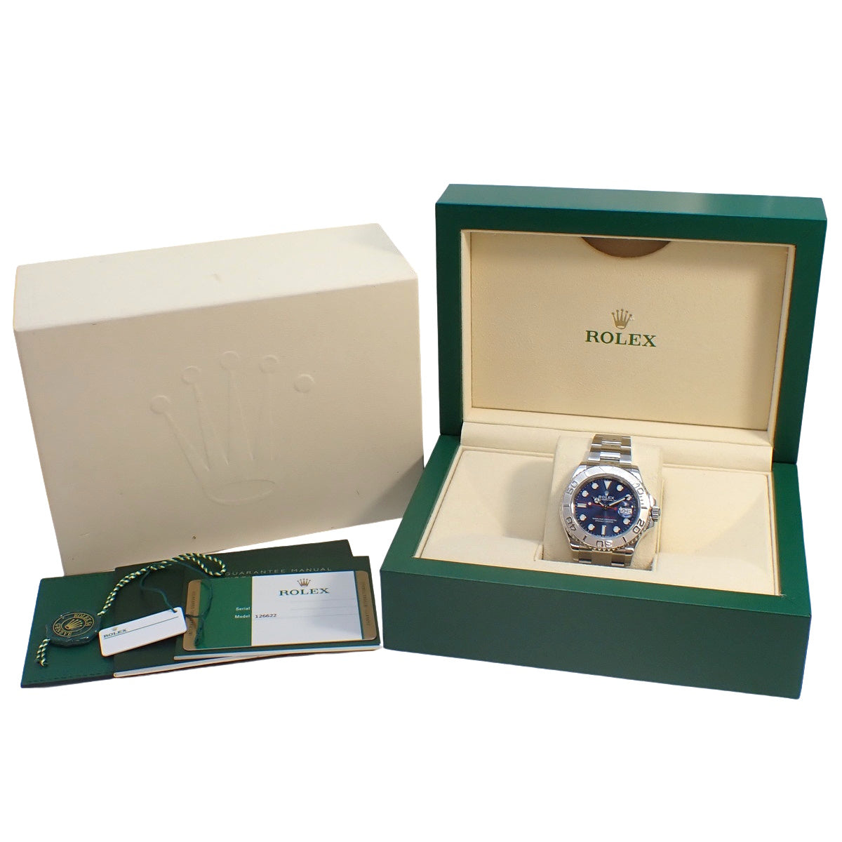 Yacht-Master 126622 Pt/SS Random Serial Bright Blue Automatic Men's