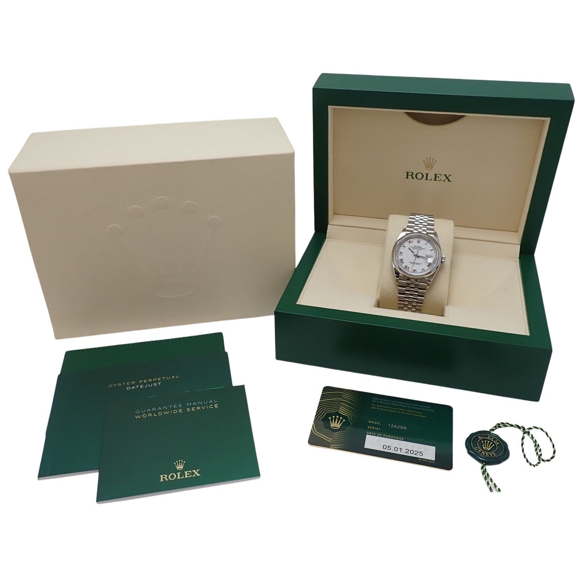 Datejust 36 126200 SS Random Serial White Automatic Men's