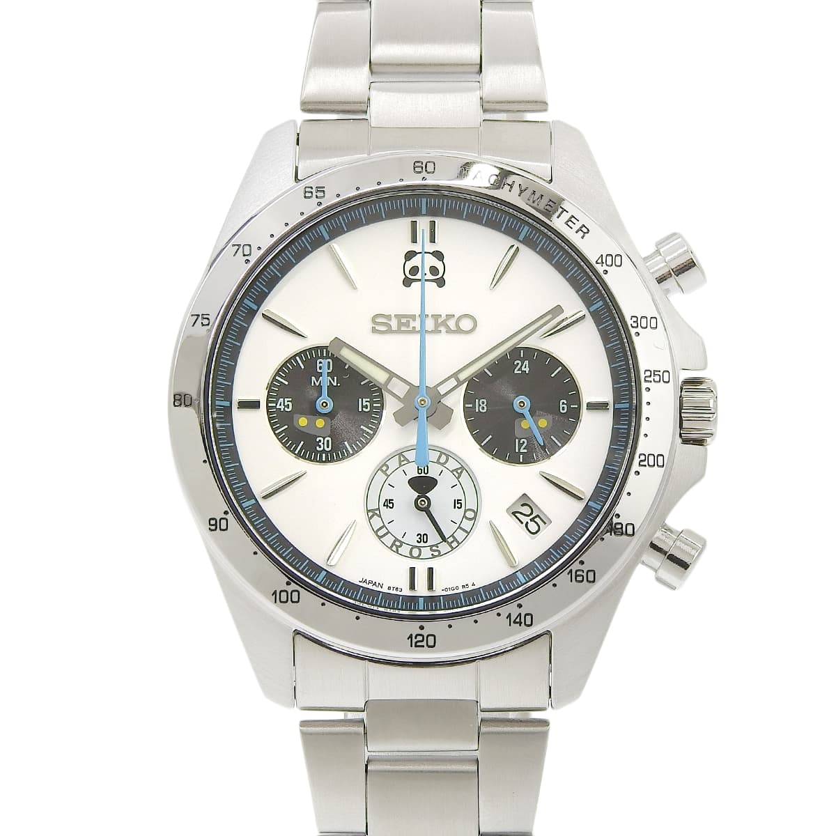 287系 パンダくろしお5周年記念ウォッチ 8T63-01K0 SS ホワイト クオーツ メンズ