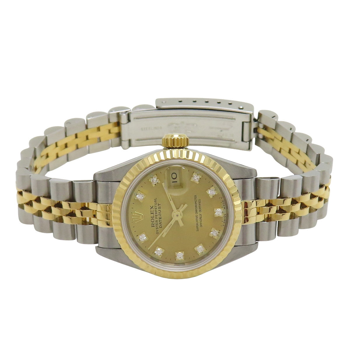 Datejust 69173G YG/SS S-serial Champagne 10P Diamond Automatic Women's