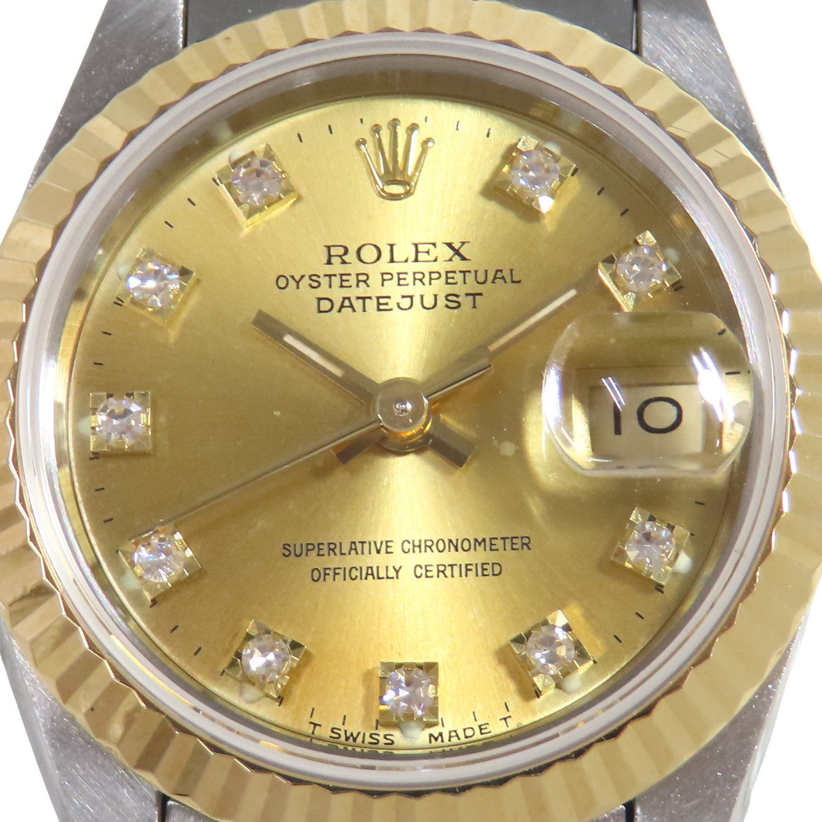 Datejust 69173G YG/SS S-serial Champagne 10P Diamond Automatic Women's