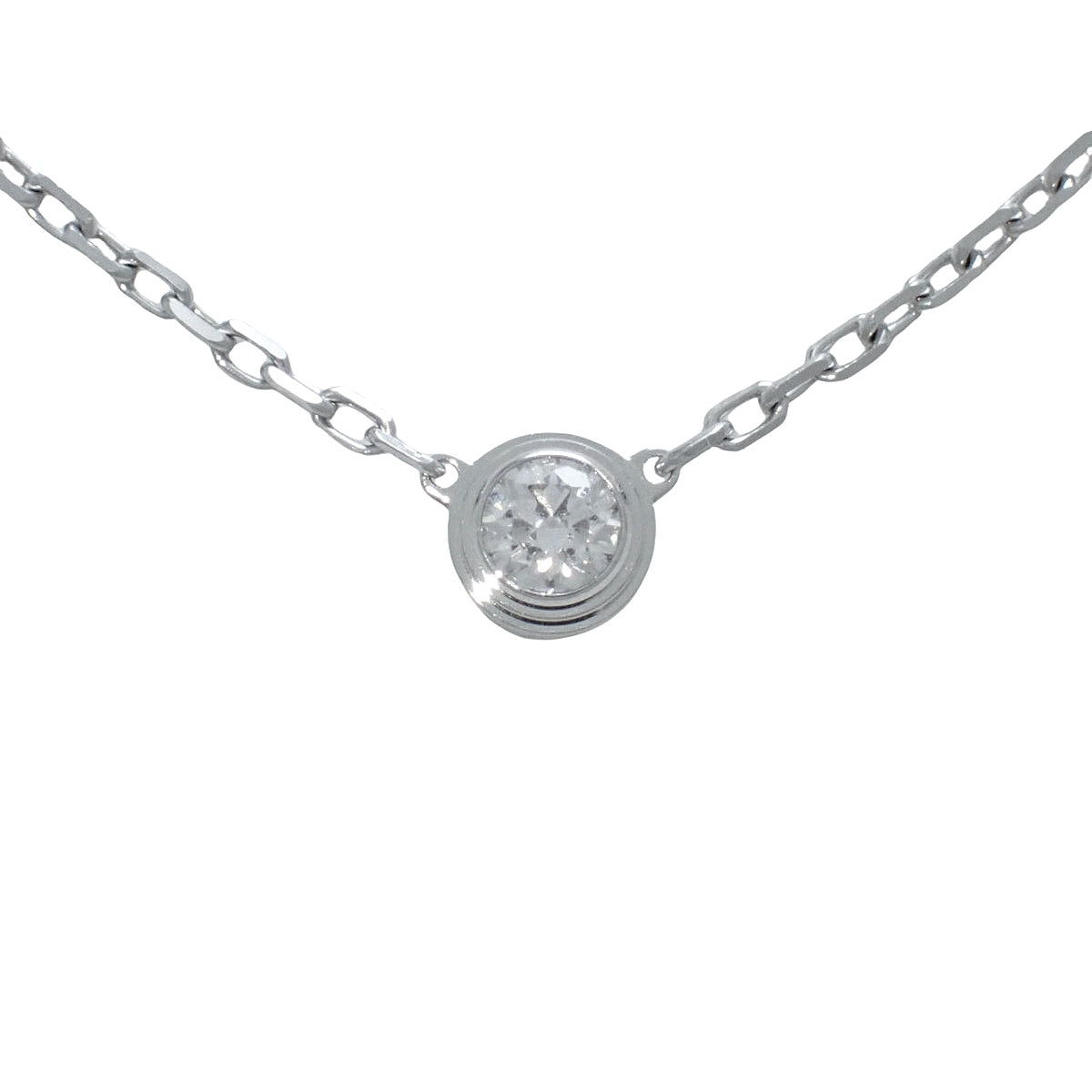 ダムール ネックレス スモールモデル ダイヤモンド ホワイトゴールド K18WG 3.0g