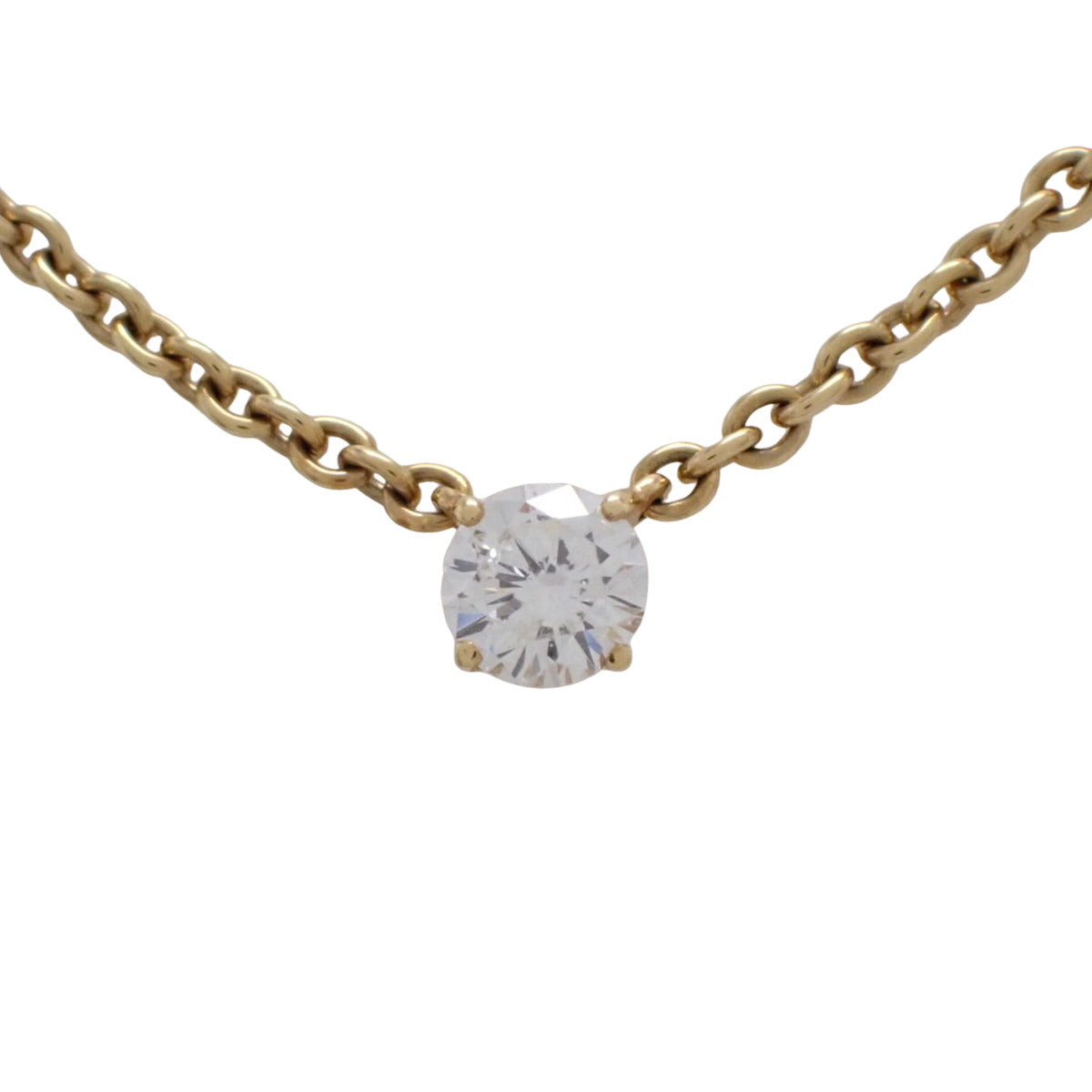 Love Support Diamond Necklace D0.58 Yellow Gold K18YG 6.7g Accessory Jewelry