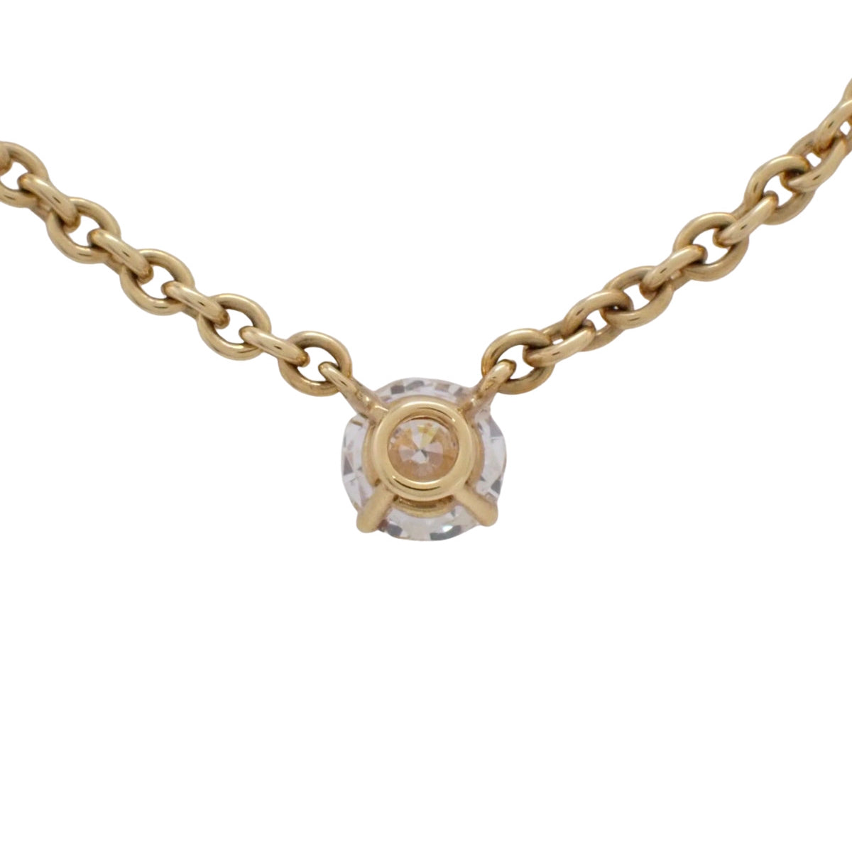 Love Support Diamond Necklace D0.58 Yellow Gold K18YG 6.7g Accessory Jewelry