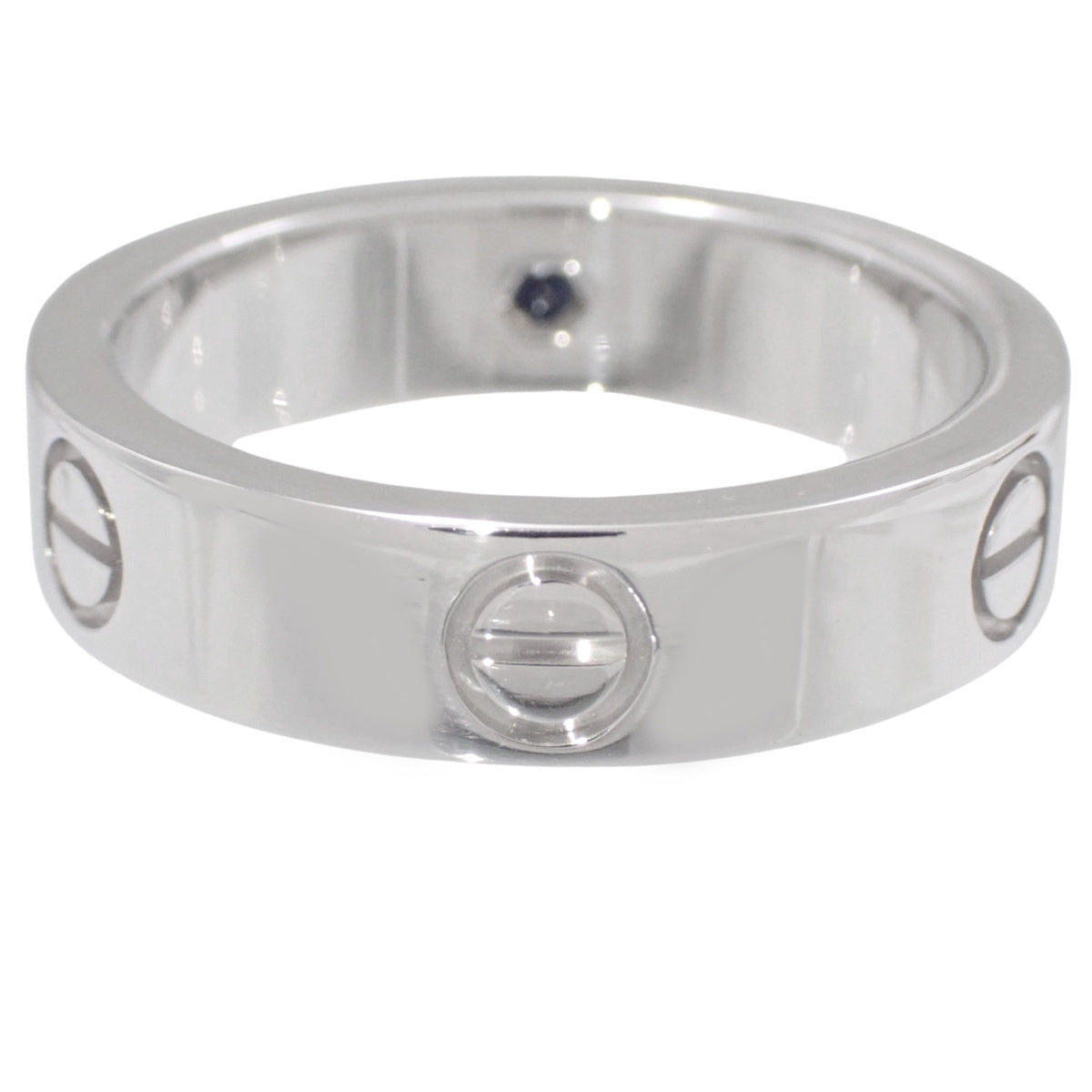 Black Sapphire Love Ring Black Sapphire White Gold K18WG 61 11.5g