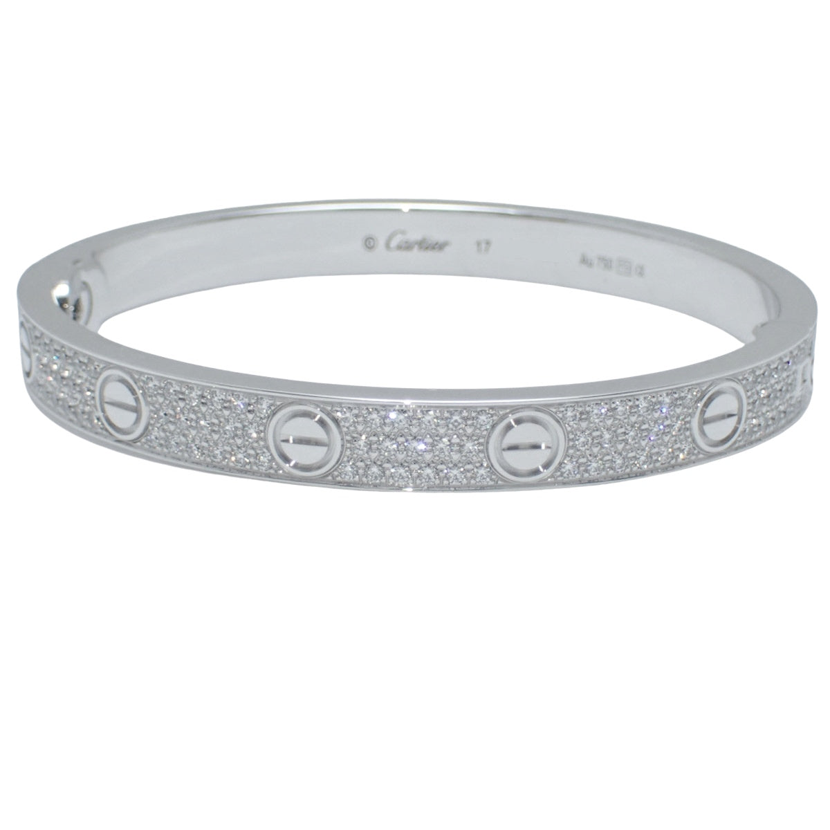 LOVE ブレスレット ダイヤモンド ホワイトゴールド K18WG 17 47.2g