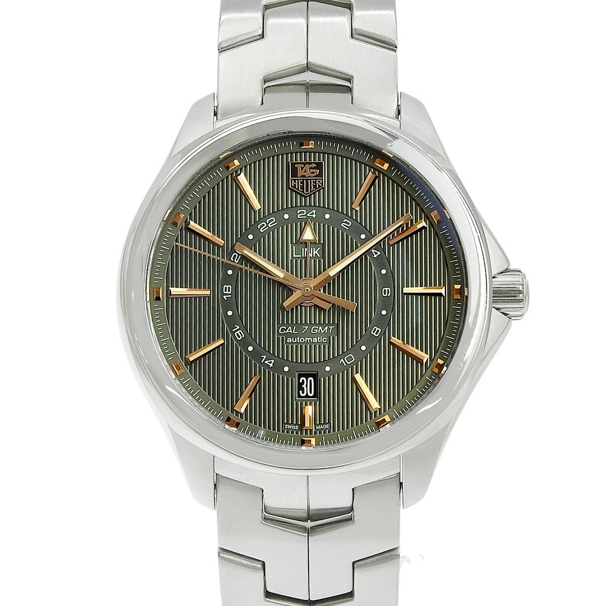 リンク GMT キャリバー7 WAT201C.BA0951 SS グレー 自動巻き メンズ