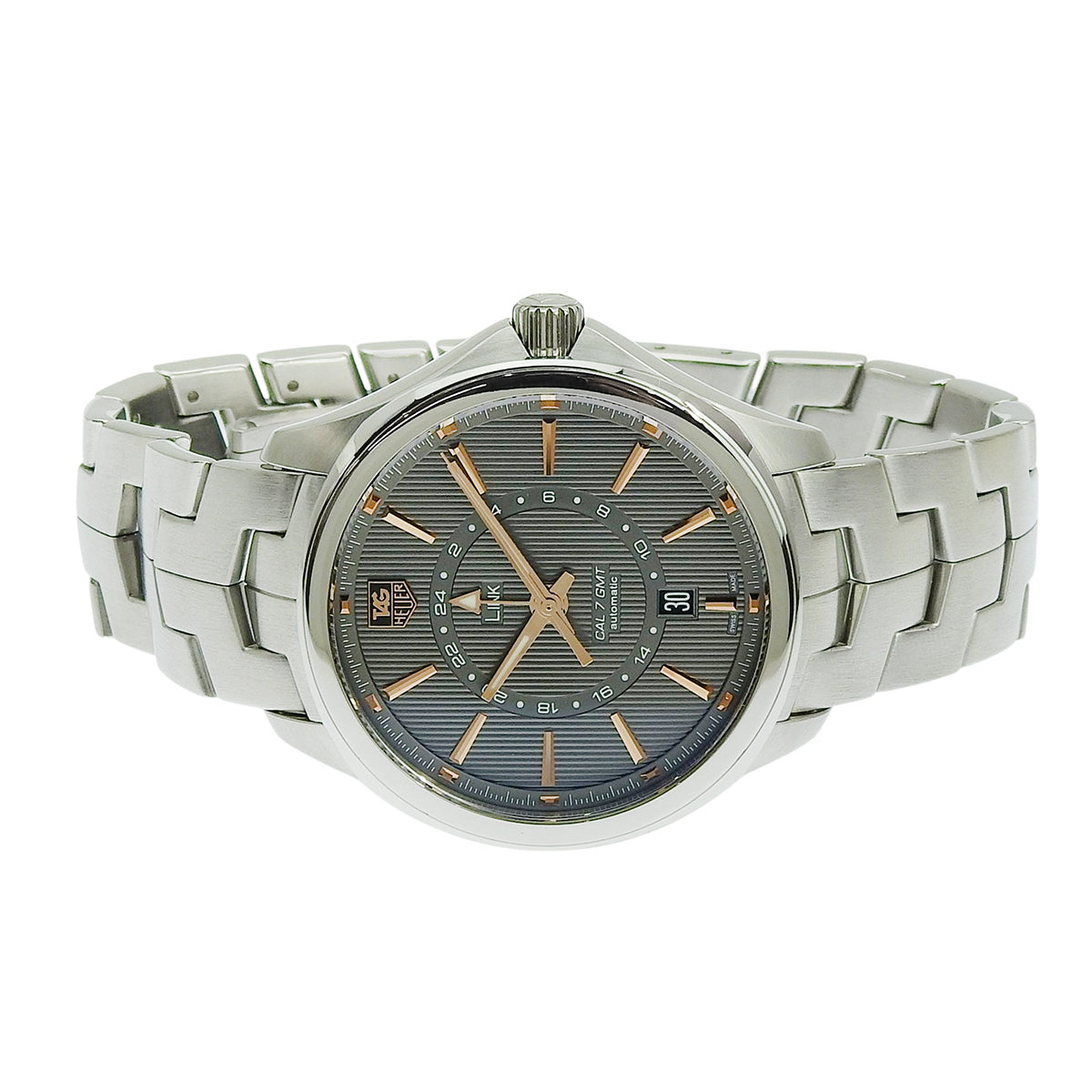 リンク GMT キャリバー7 WAT201C.BA0951 SS グレー 自動巻き メンズ