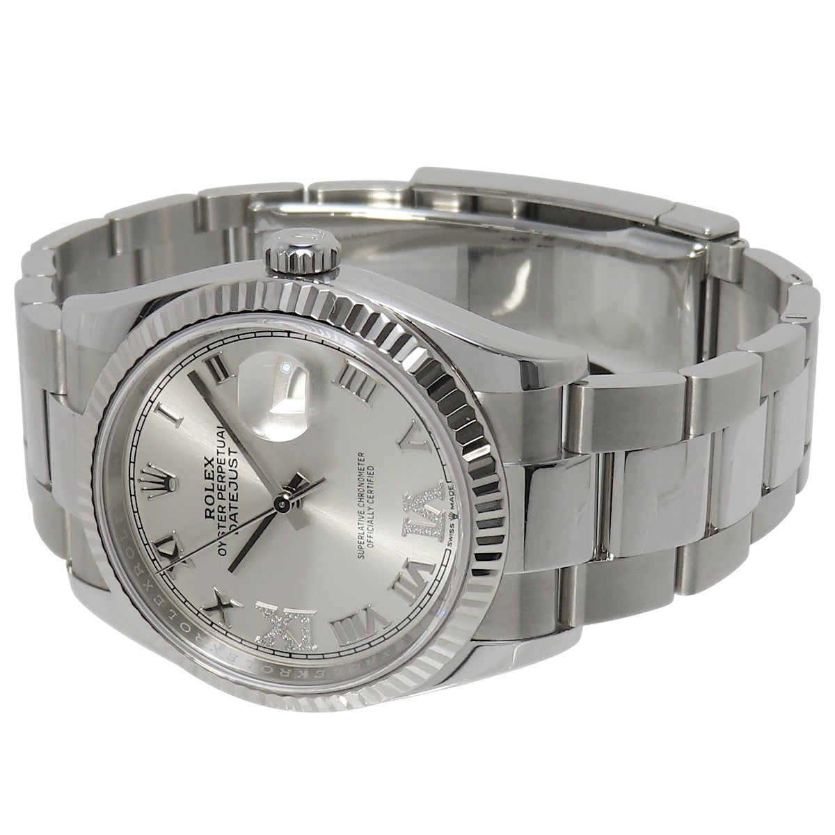 Datejust 36 126234 WG/SS Random Serial Diamond Index Automatic Men's