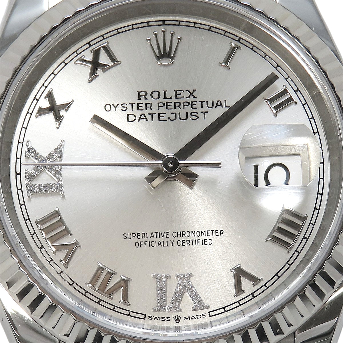 Datejust 36 126234 WG/SS Random Serial Diamond Index Automatic Men's