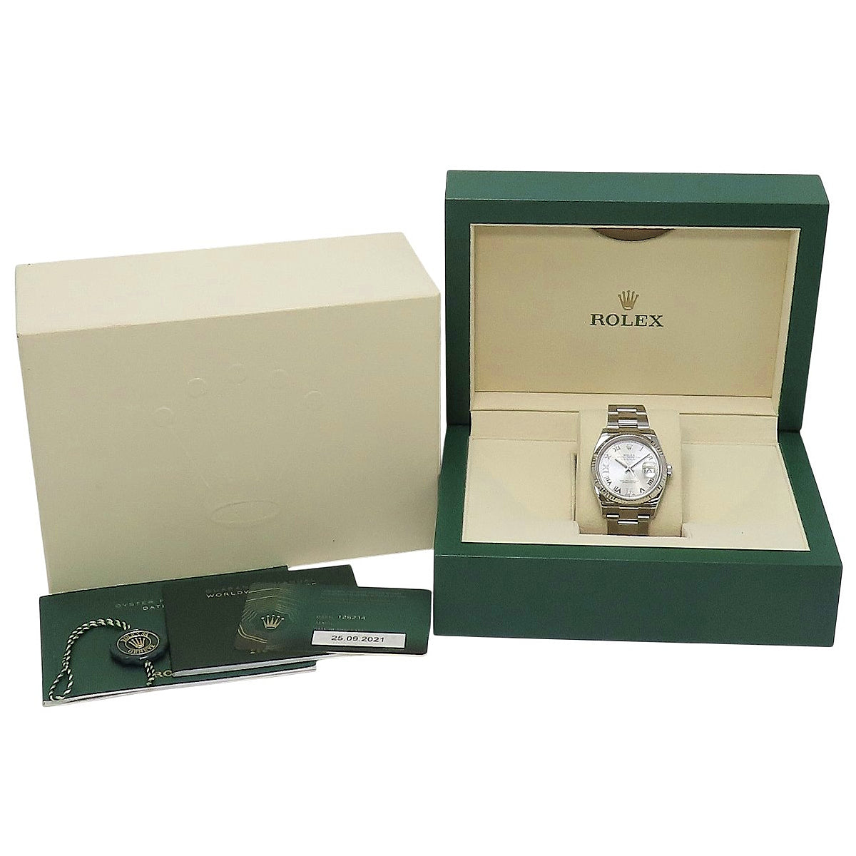 Datejust 36 126234 WG/SS Random Serial Diamond Index Automatic Men's