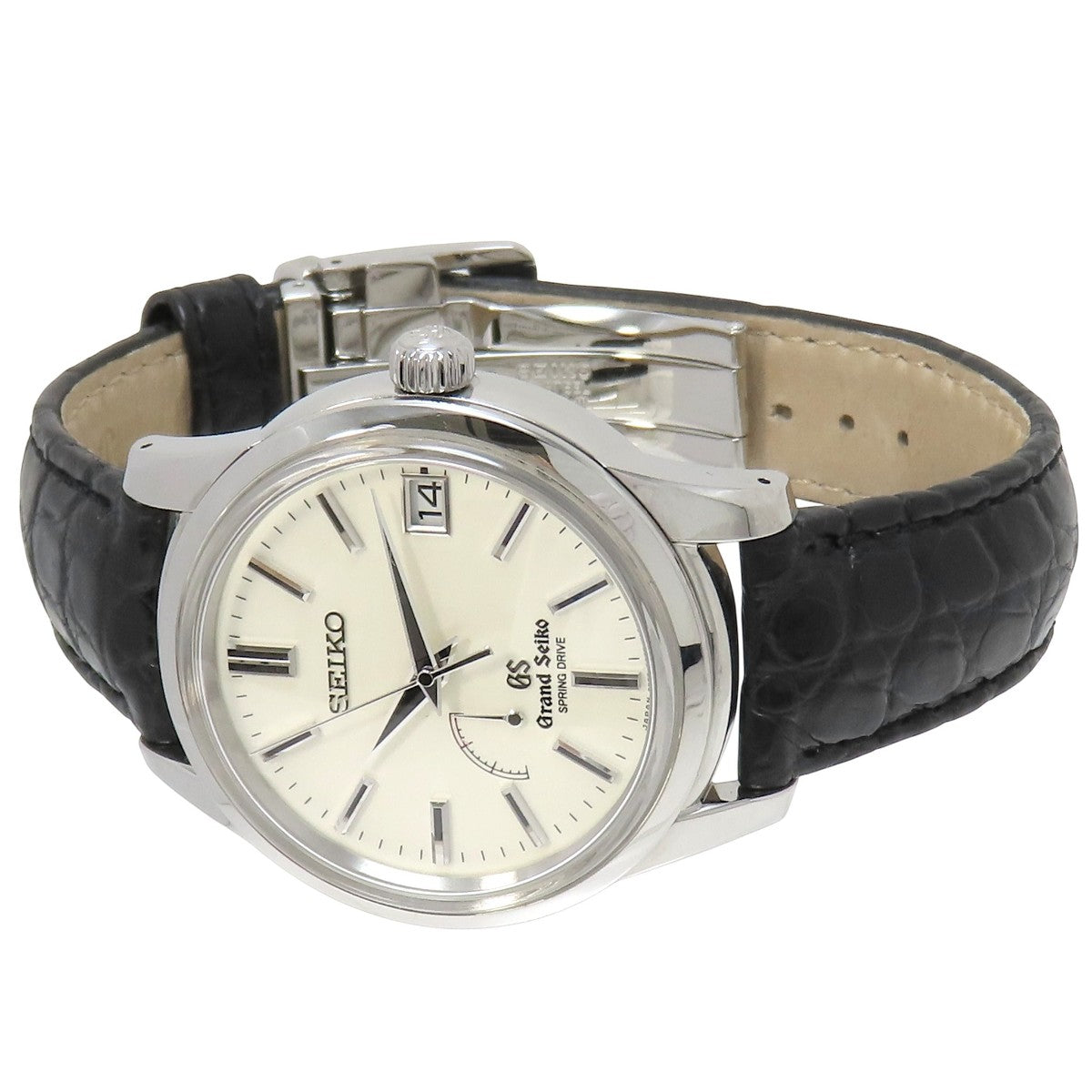 Grand Seiko SBGA093 SS/Leather Ivory Spring Drive Men's