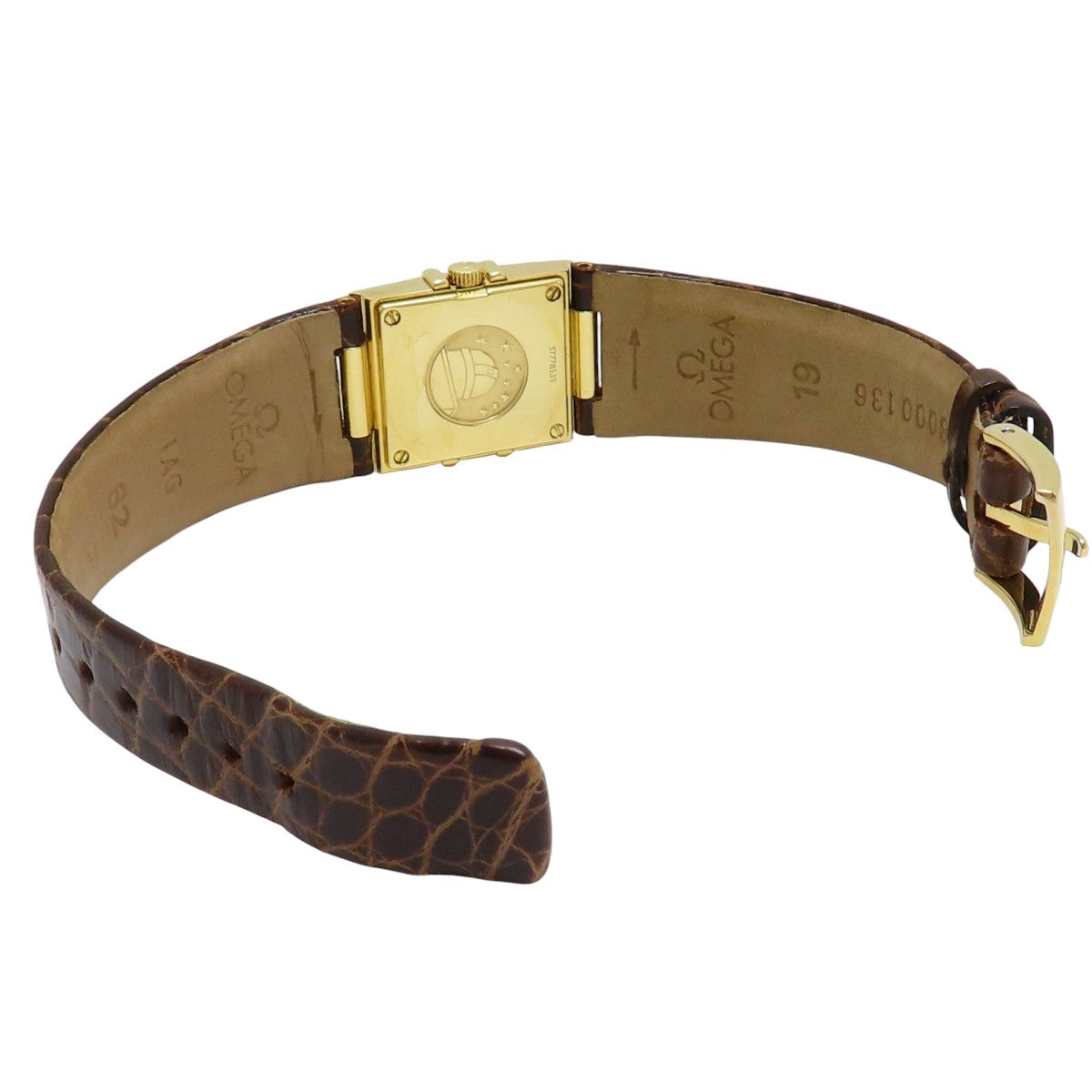Constellation Carré Quadra 1631.79.11 18K Yellow Gold/Leather Mother-of-Pearl Dial 4P Diamond Quartz Women's