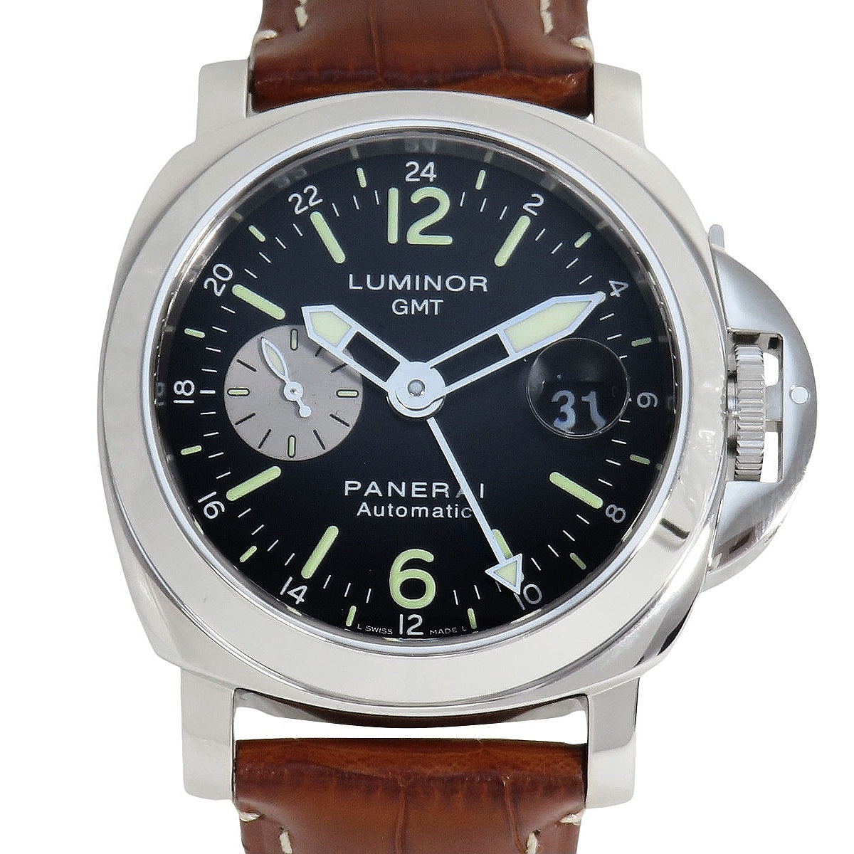 Luminor GMT PAM00088 精钢/皮革黑色自动腕表